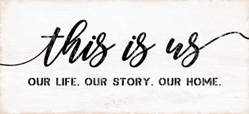 "Stunning 'This Is Us' wall art on MDF, 20 x 60cm, celebrating family love and togetherness, perfect for home decor."