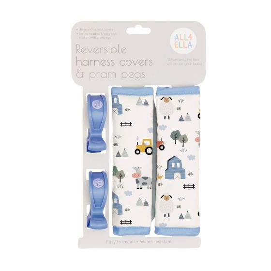 Harness Covers & Pram Pegs - Barnyard - All4Ella