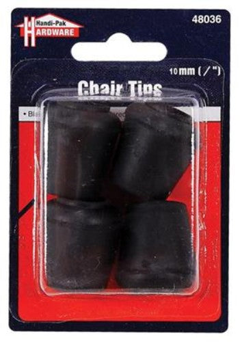 (Card-4) Handipak 48034 10mm Round Black Rubber Chair Tips
