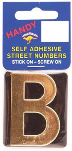 Handy No. B Plastic Gold on Black House Number - Pack of 10