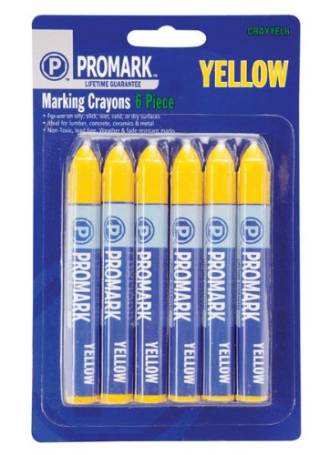 (Card-6) Promark Yellow Lumber Marking Crayons