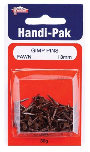 (Card-30g) Handipak 13mm Fawn Gimp Pins