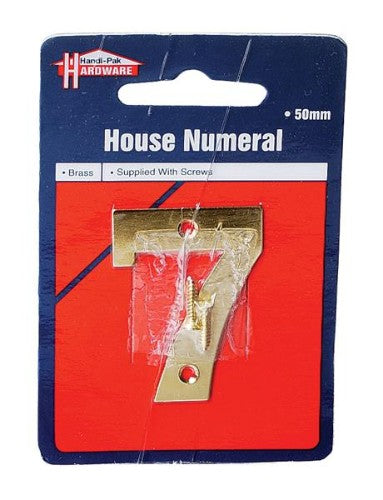 Handipak 37367 7 50mm Polished Brass House Number