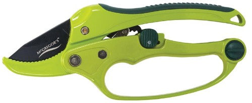 McGregors 200mm Curved Ratchet Anvil Secateurs