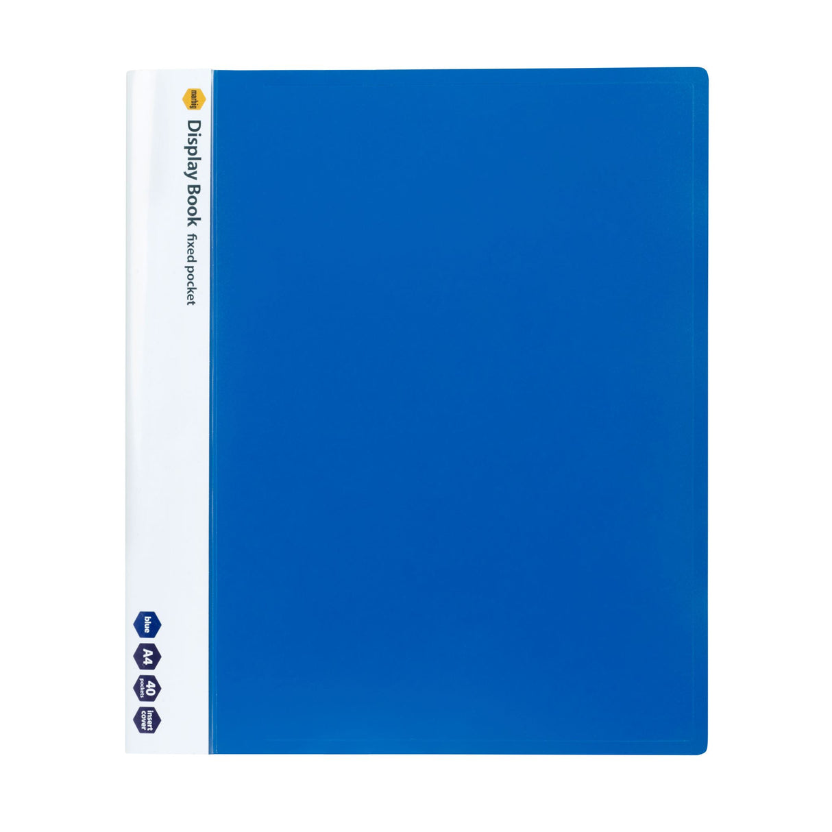 MARBIG NON-REFILLABLE DISPLAY BOOK 40 POCKET BLUE