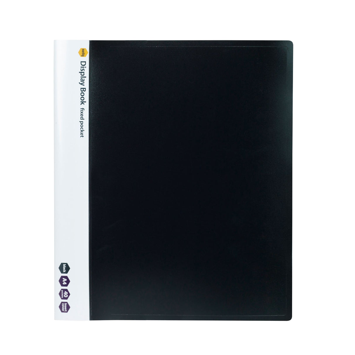 MARBIG NON-REFILLABLE DISPLAY BOOK 40 POCKET BLACK