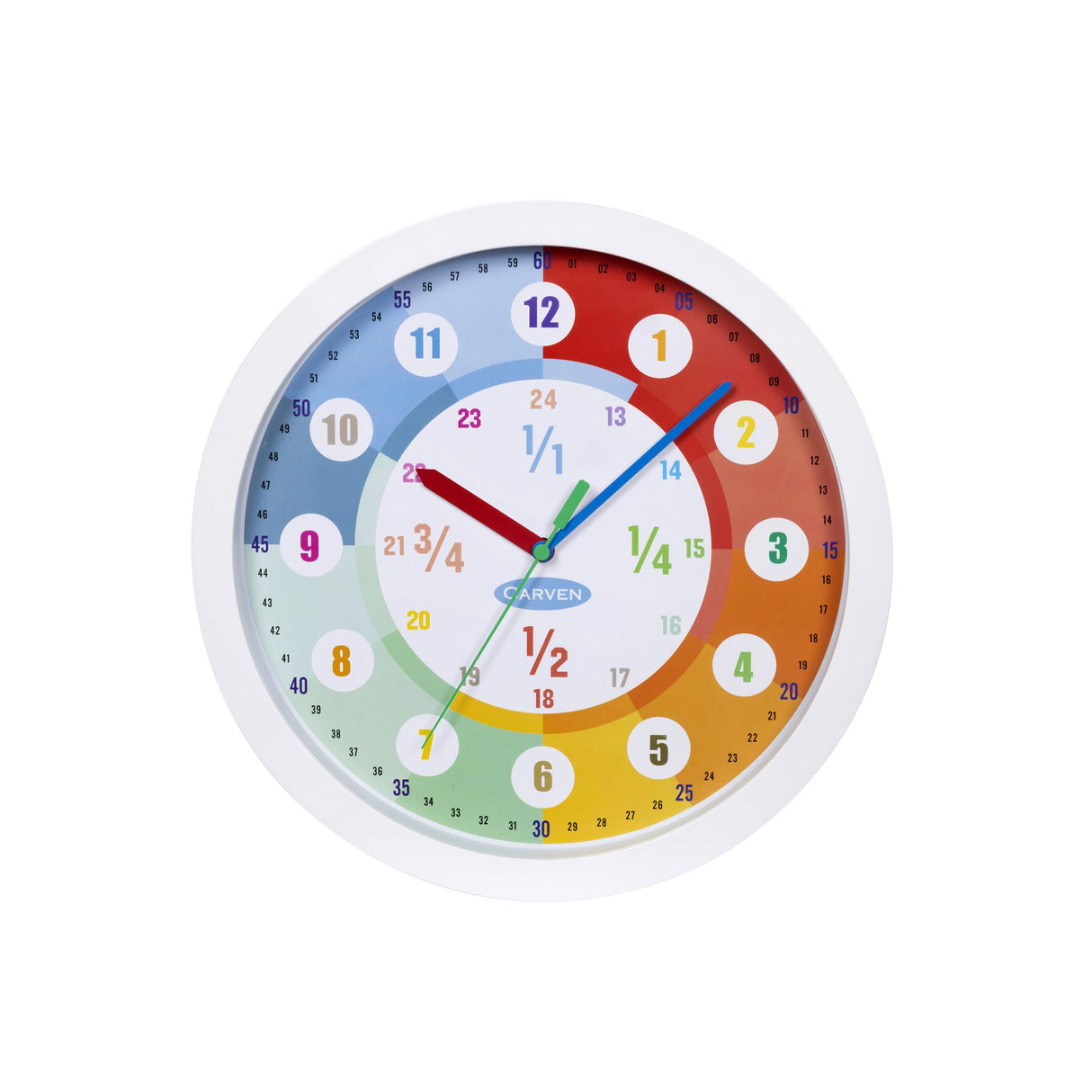 CARVEN EDUCATIONAL CLOCK 300MM 24HR