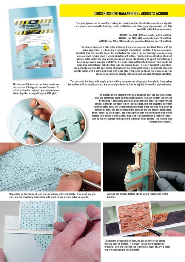 AK Interactive - Building Materials - Construction Foam 6&10mm - Blue Foam