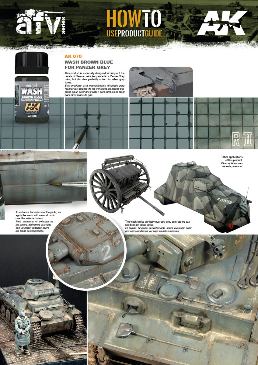AK Interactive - Weathering Products - Wash For Panzer Grey 35ml