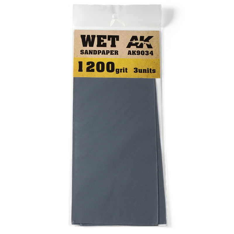 Ak Interactive - Tools - Wet Sandpaper 1200 grit. 3 Units