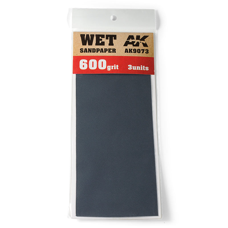 Ak Interactive - Tools - Wet Sandpaper 600 grit. 3 Units