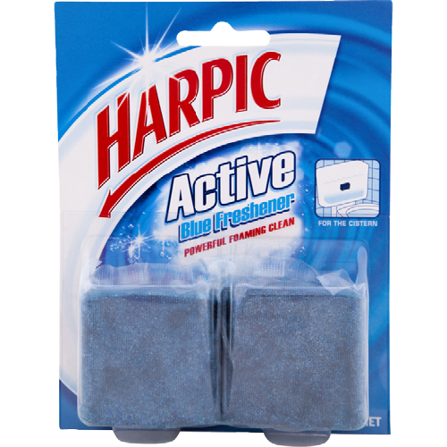 Harpic Blue Power Tropical Atlantic Burst Scent Toilet Block Cleaner 114g