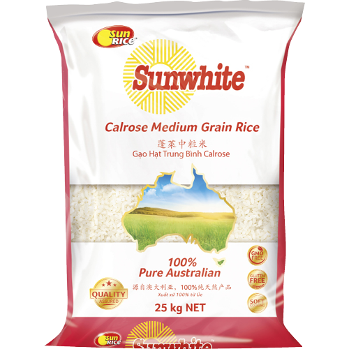 Sunwhite Medium Grain Rice 25kg