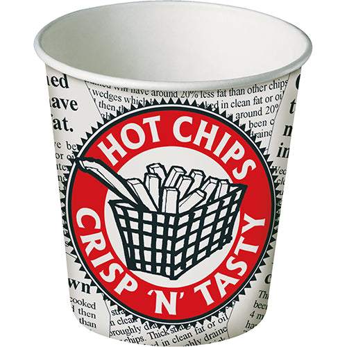 Huhtamaki Newsprint Hot Chip Cup 92x67x97MM 50pk