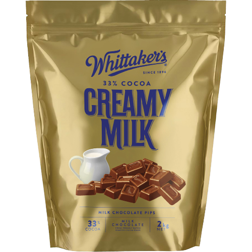 Whittaker's Creamy Milk 33% Cocoa Milk Chocolate Pips 2kg