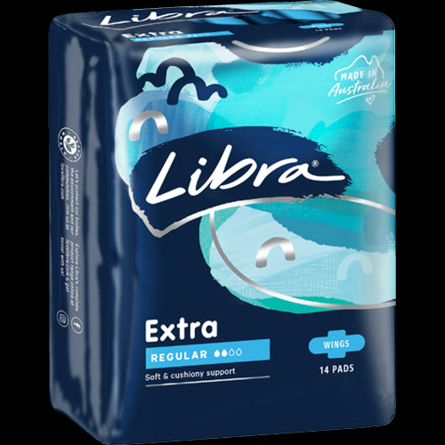 Libra Extra Regular Pads With Wings 14pk