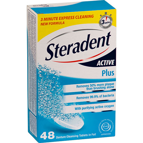 Steradent Express Active Plus Denture Cleansing Tablets 48pk