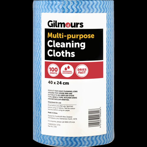 Gilmours Multi Purpose Cleaning Cloths 43gsm 40x24cm 100pk