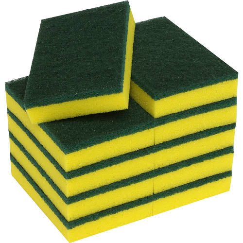 Glomesh Heavy Duty Scrub Sponge Green & Yellow 10pk