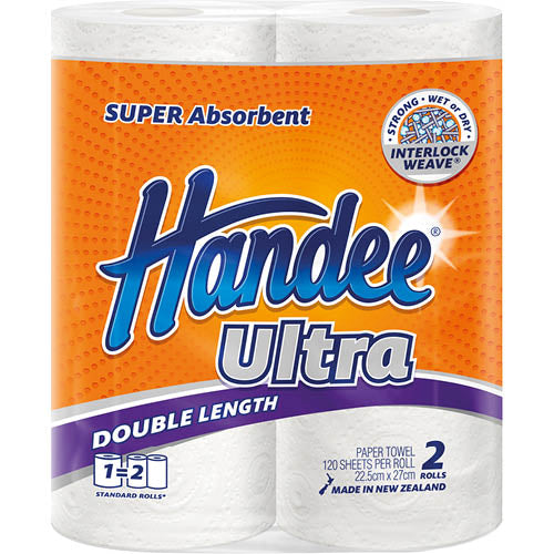 Handee Ultra Double Length 2 Ply Paper Towels 2pk