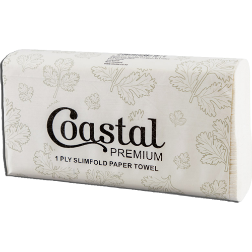 Coastal Premium Slimfold 1ply Paper Hand Towels 200pk