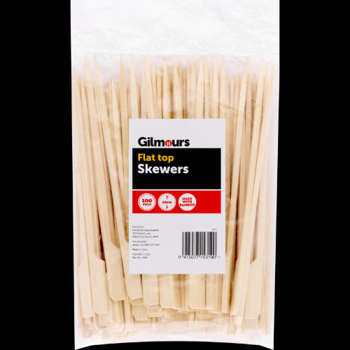 Gilmours Bamboo Skewers Flat Top 15cm 100pk
