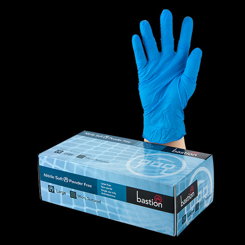 Bastion Nitrile Soft Blue Powder Free Large Gloves 100pk