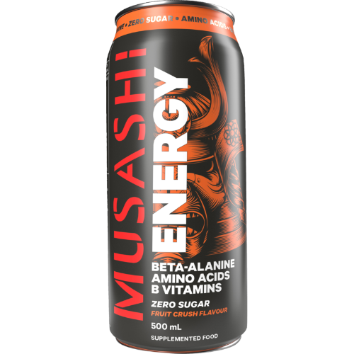 Musashi Zero Sugar Fruit Crush Flavour Energy Drink 500ml (Pack of 12)