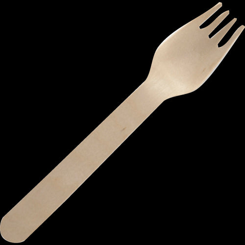 Biopak uncoated wooden fork, 160mm, 100pk – eco-friendly, compostable birchwood, perfect for events and sustainable dining.