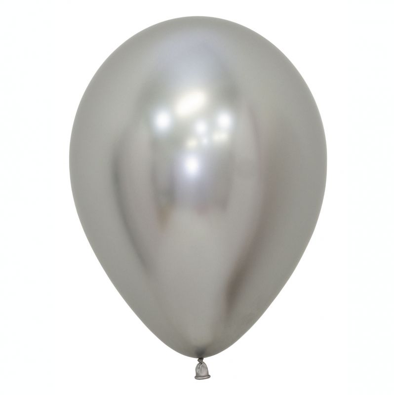 Balloon - Sempertex 30cm Metallic Reflex Silver Latex - Pack of (50)