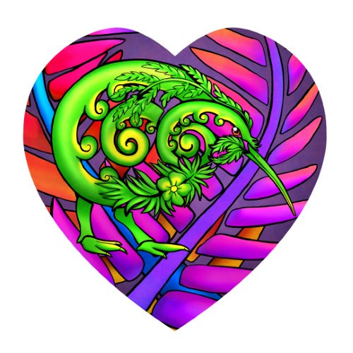 Sophie Blokker Kiwiana Ceramic Heart Wall Hanging - Koru Kiwi