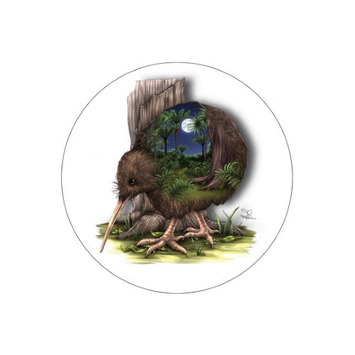 Sophie Blokker Kiwiana Round Ceramic Trivet / Wall hanging - Kiwi