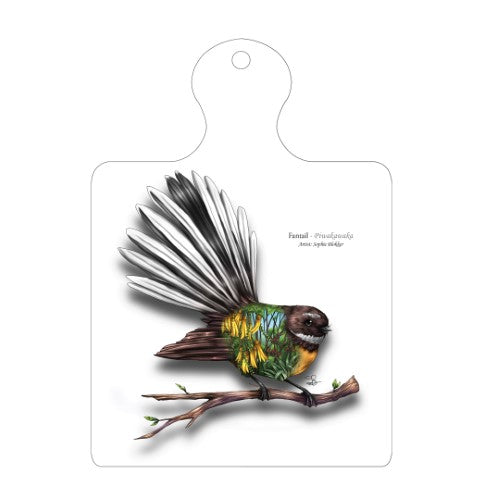 Sophie Blokker Kiwiana Ceramic Trivet / Wall hanging - Fantail