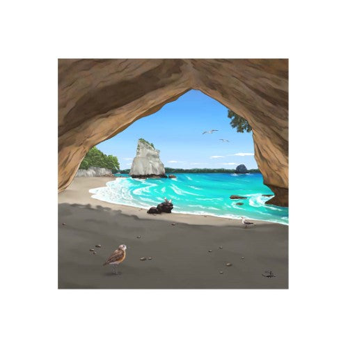 Sophie Blokker Kiwiana 3D Square Ceramic Tile / Wall hanging - Cathedral Cove