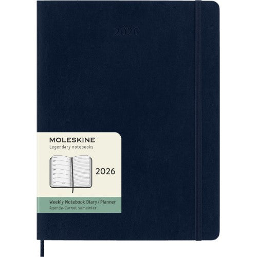 Moleskine Diary 12 Month Weekly + Notes SC XL Sapphire Blue 2026