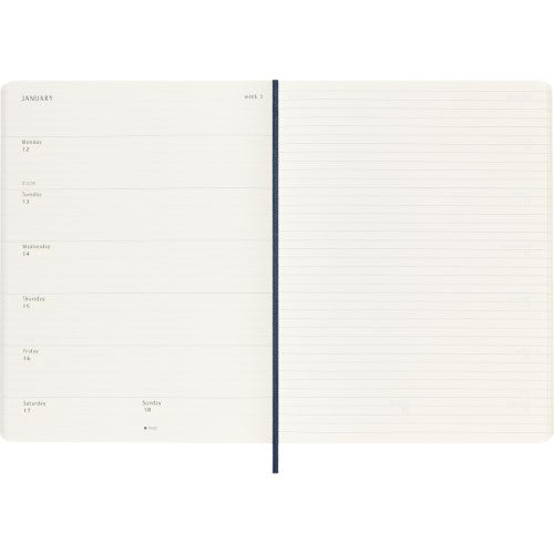 Moleskine Diary 12 Month Weekly + Notes SC XL Sapphire Blue 2026