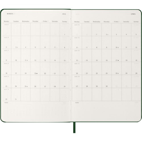 Moleskine Diary 12 Month Daily HC Large Myrtle Green 2026