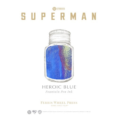 Ferris Wheel Press Fountain Pen Ink WB Superman Heroic Blue 28ml