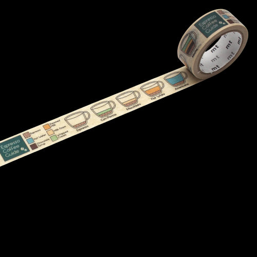 MT Washi Tape 15mm x 5m Espresso Coffee Guide