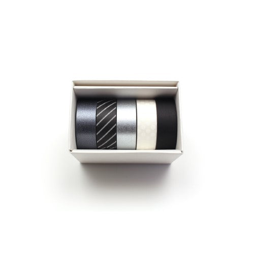 MT Washi Tape Gift Box 5 Rolls Monotone3