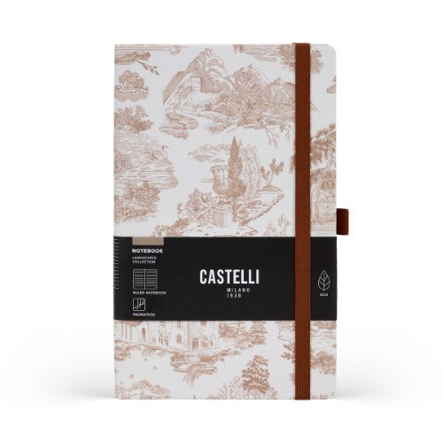 Castelli Notebook Landscapes Mid Ruled Walnut
