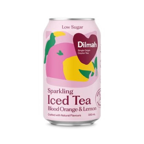 Dilmah Iced Tea Blood Orange & Lemon Low Sugar Sparkling  - 24X330ML
