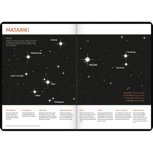 Tuhi Diary A43 Week to View Premium Mahere a Wiki Black & Gold 2026