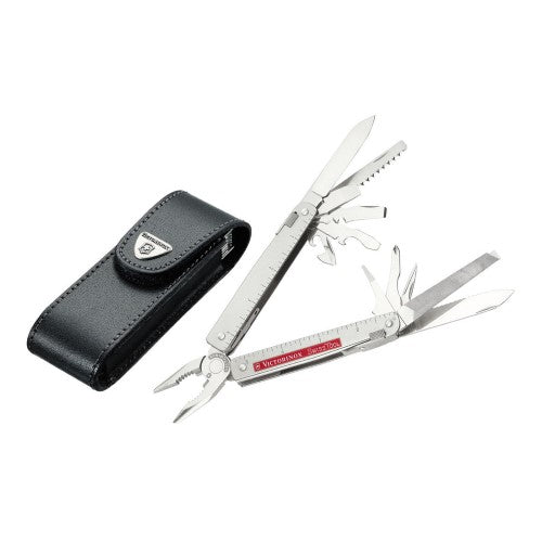 Swiss Tool with Leather Pouch - VICTORINOX SAK (Silver)