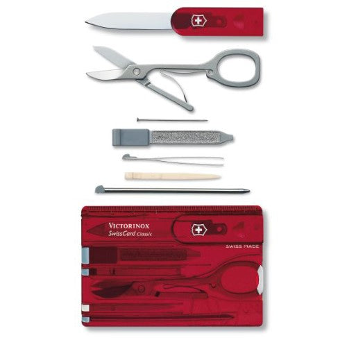 Swiss Card Classic - VICTORINOX SAK (Red Translucent)