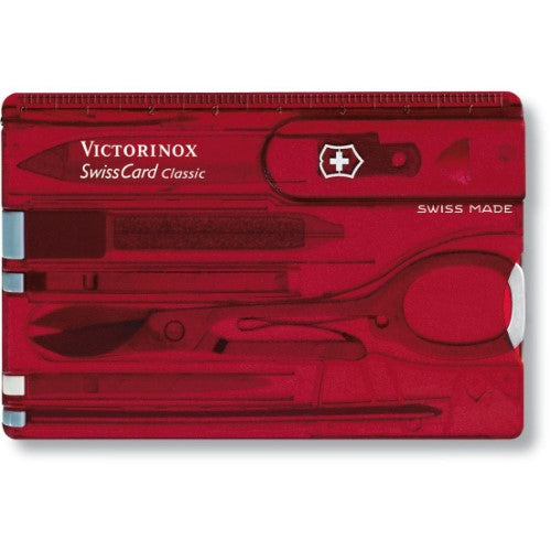 Swiss Card Classic - VICTORINOX SAK (Red Translucent)