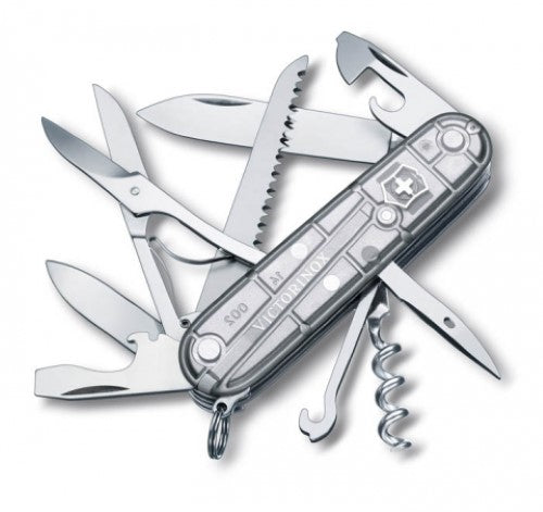 Swiss Pocket Knife - VICTORINOX SAK Huntsman (Silver Translucent)