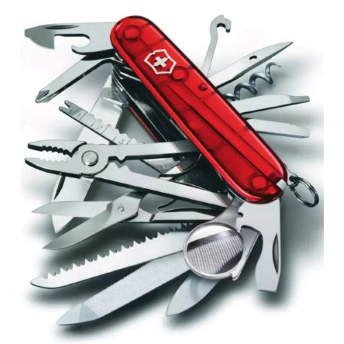 Swiss Pocket Knife - VICTORINOX SAK Swiss Champ (Red Translucent)