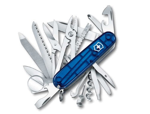 Swiss Pocket Knife - VICTORINOX SAK Swiss Champ (Blue Translucent)