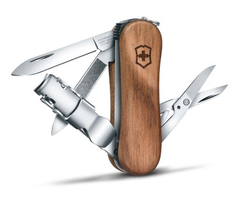 Swiss Pocket Knfie - VICTORINOX SAK Nail Clip 580 Wood (Brown)
